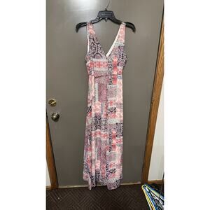 Jessica Simpson Sleeveless Maxi Dress with Patchwork Pattern